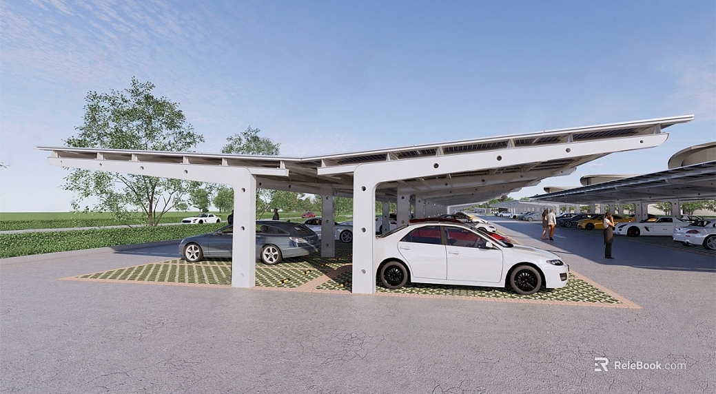 Modern Photovoltaic Parking Shed Outdoor Parking texture
