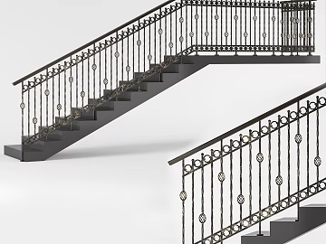 Vintage distressed metal stair guardrail texture (ID:ffaeh216656)