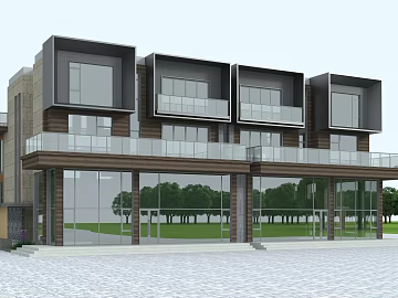 Modern wind commercial villa appearance 3d model