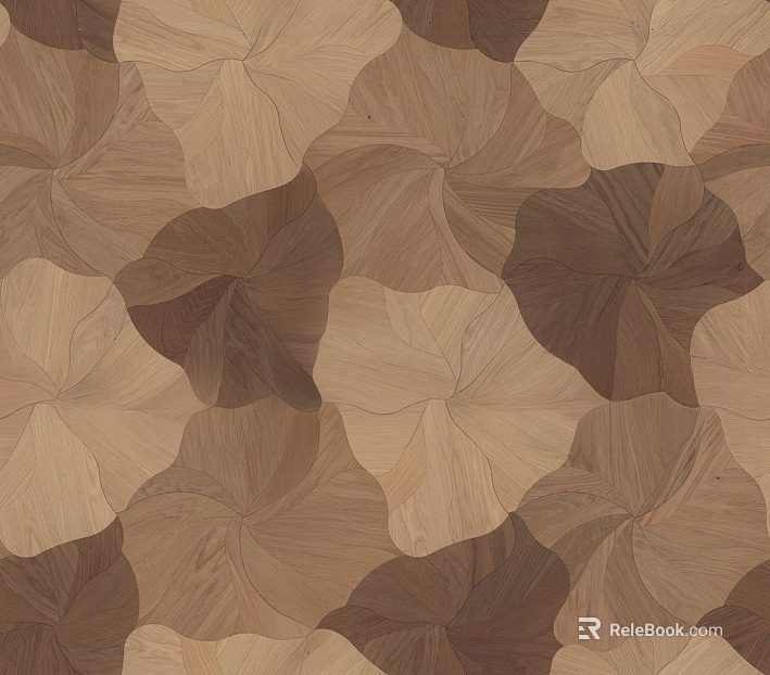 Dark wood color four-leaf flower parquet art floor texture