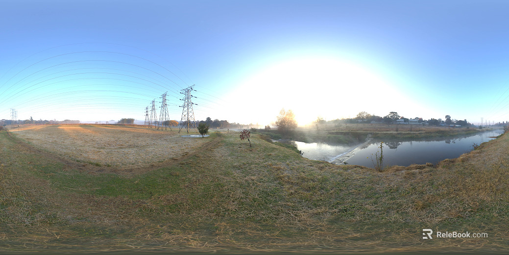 Outdoor Field River Sunrise Daytime HDR texture