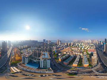 HDR city building bird's eye view panorama texture (ID:ffach953813)