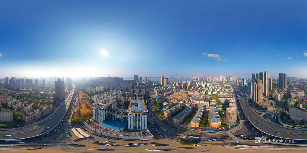 HDR city building bird's eye view panorama texture