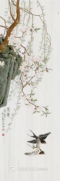 flower-and-bird painting texture