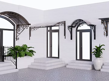 Retro black iron canopy entrance door texture (ID:ffaeh363894)