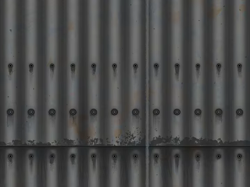 Industrial wind ash old metal plate exterior wall 3d model