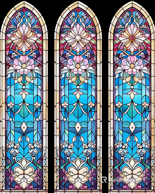 Colorful vintage stained glass texture