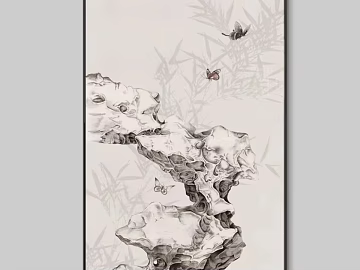 New Chinese Ink Taihu Stone Decorative Painting texture (ID:ffaeh220234)