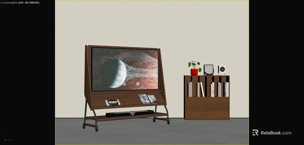 Walnut TV Cabinet Bookshelf Living Room Furniture texture