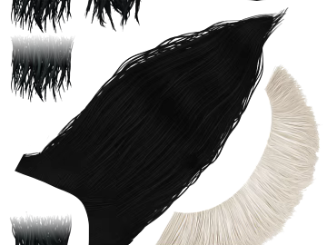 Black and white hair tassel decorative accessories texture (ID:ffaeh043596)