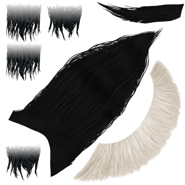 Black and white hair tassel decorative accessories texture