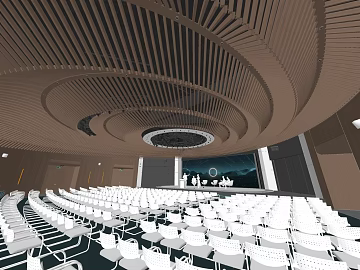 Modern dark brown wood sound-absorbing board report hall ceiling texture (ID:ffaeh927021)