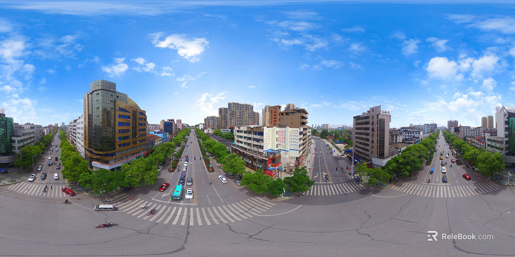 HDR city road traffic panorama texture