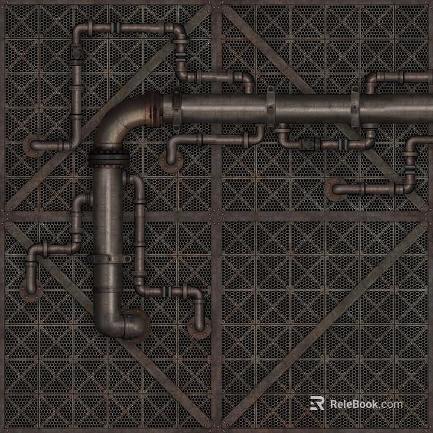 Industrial wind old metal pipe wall decoration texture