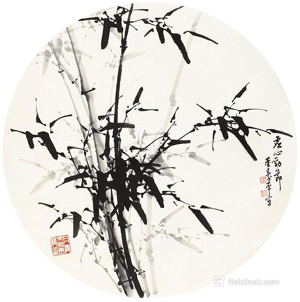 plant painting bamboo mural texture