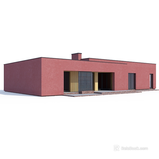 Dark red art paint modern villa exterior texture