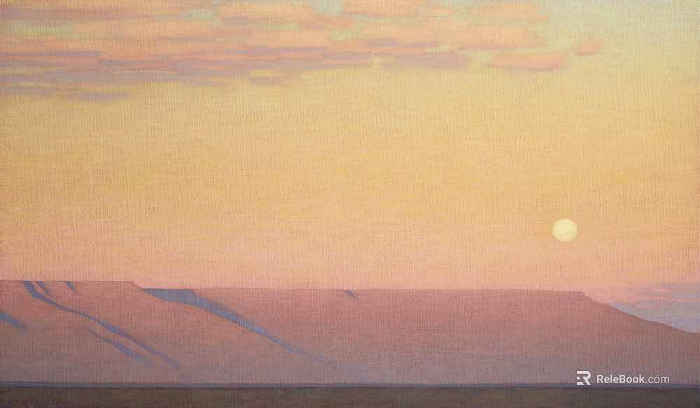 Minimalist landscape painting, abstract landscape painting texture