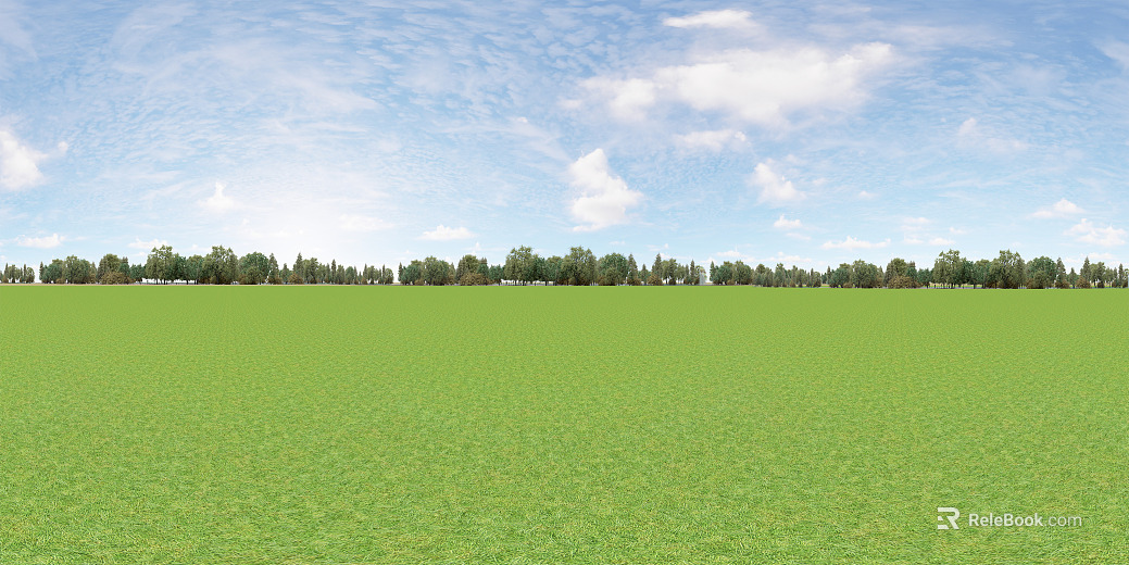 HDR blue sky and white clouds grass texture