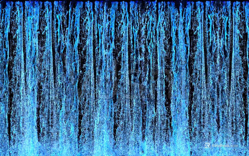 Wall blue flowing water texture