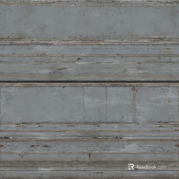 Gray distressed metal panel, industrial-style wall texture