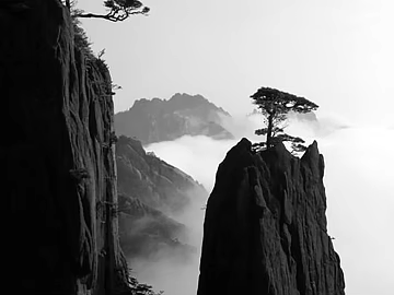 New Chinese black and white landscape painting texture (ID:ffaeh777816)