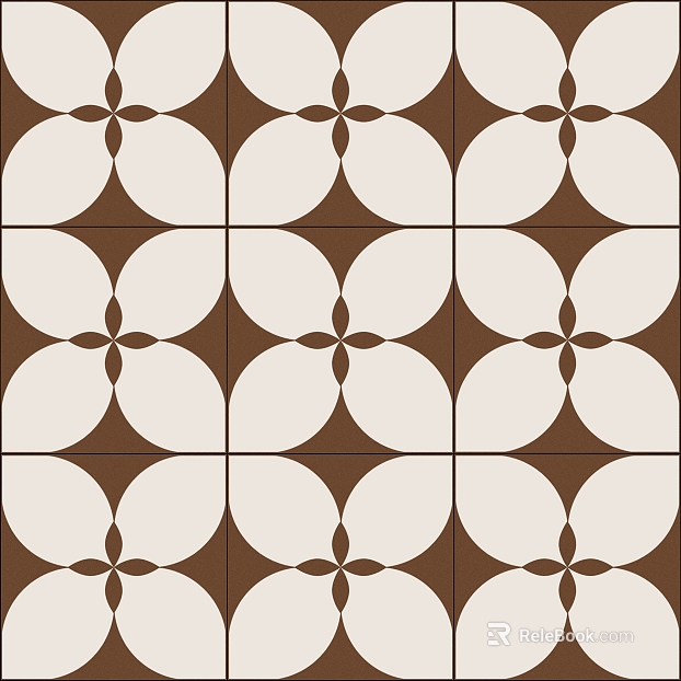 Brown and white retro tile kitchen and bathroom wall surface texture
