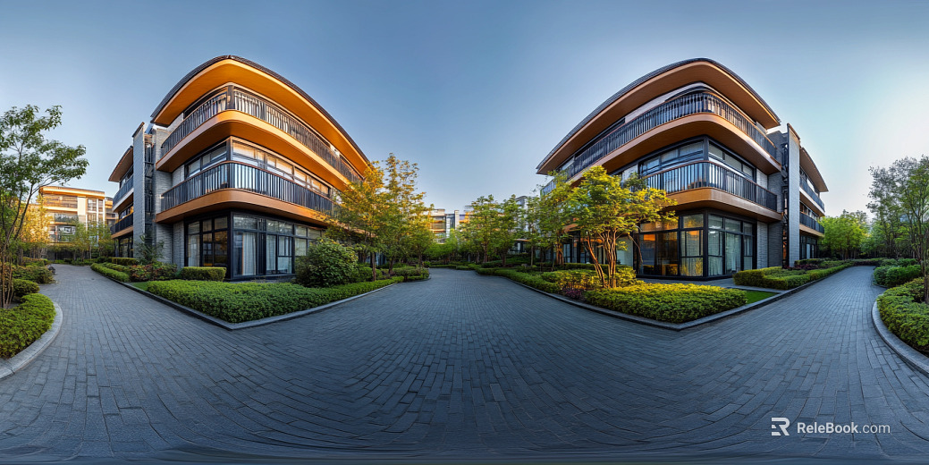 HDR modern cell daytime panorama texture