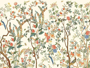 flower and bird plant pattern 3d model