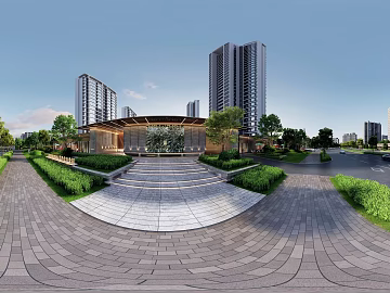 hdr community entrance landscape 3d model
