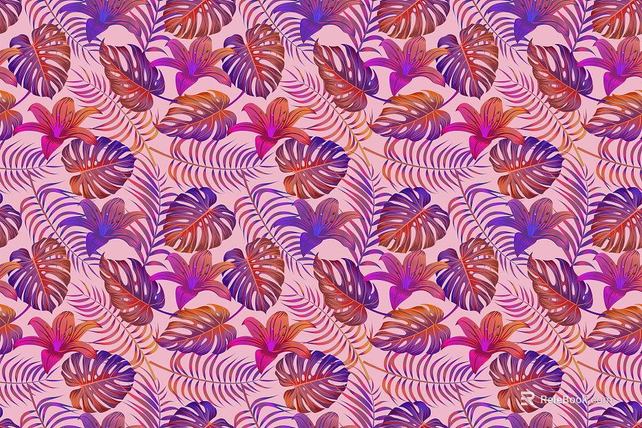Even grain European palm plantain plant branches and leaves background texture
