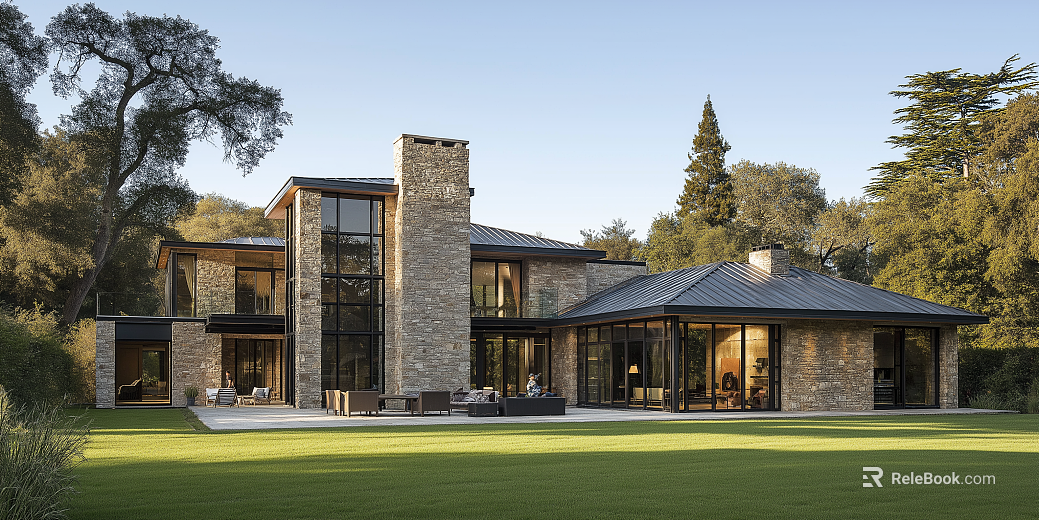 Exterior view of villa area texture