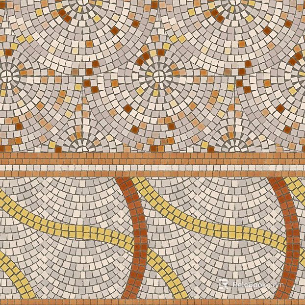 Yellow brown gray mosaic background wall texture
