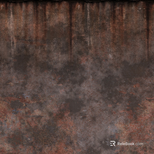 Dark brown rust old metal plate industrial wall texture