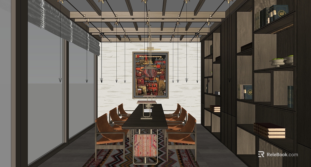 Modern abstract decorative painting conference room background wall texture