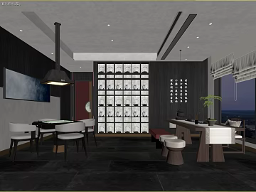 New Chinese Dark Dining Space Map texture (ID:ffaeh210736)