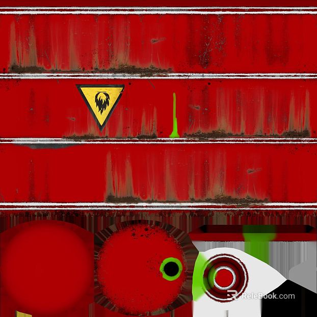 Red distressed metal industrial panel texture