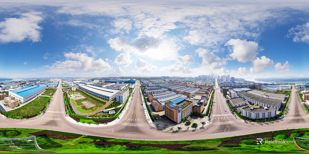 HDR city building bird's eye view panorama texture