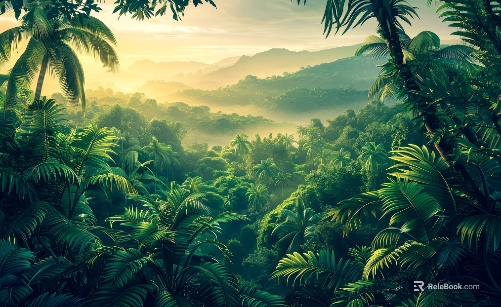 European Literary Plants Tropical Rainforest Wallpaper texture
