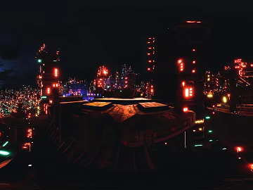 Cyberpunk City Night View HDR texture (ID:ffach764805)