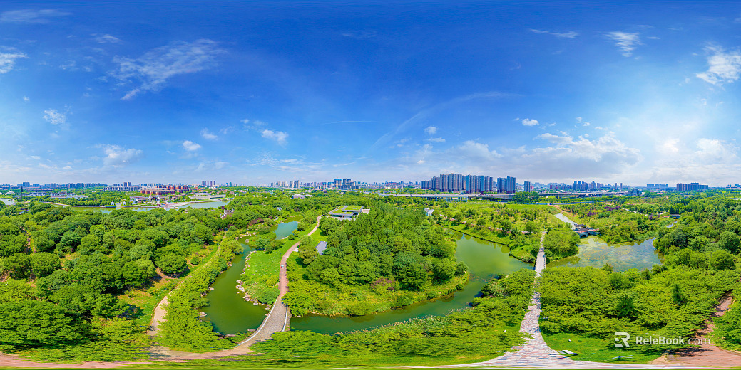 HDR City Eco Park Panorama texture