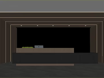 Modern dark brown wood veneer front desk background wall texture (ID:ffaeh383084)