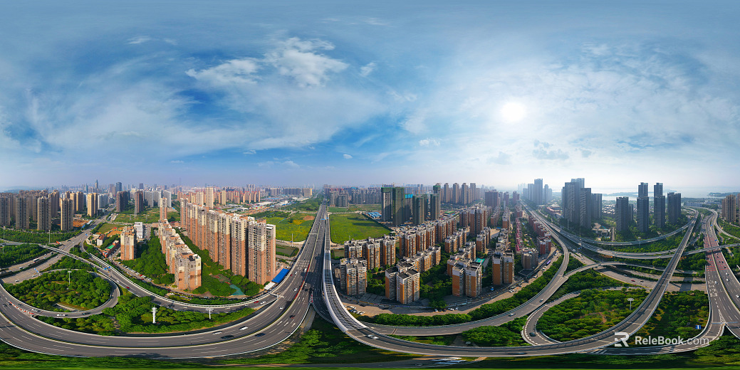 HDR city road traffic panorama texture