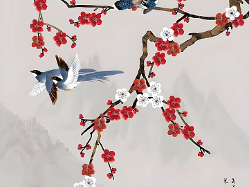 flower-and-bird painting texture (ID:ffach721374)
