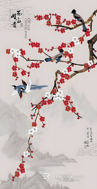 flower-and-bird painting texture