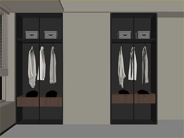 Modern Dark Grey Wood Grain Wardrobe Door texture (ID:ffaeh874011)