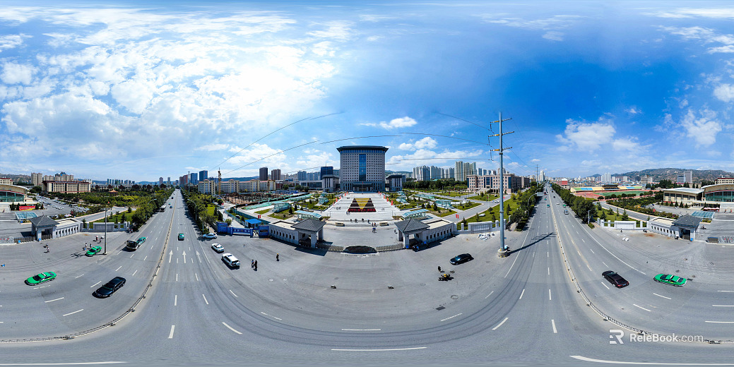 HDR city road traffic panorama texture