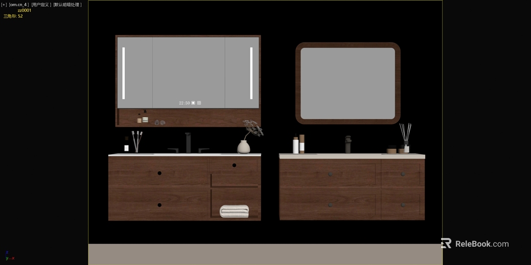 Deep Walnut Modern Style Bathroom Cabinet texture