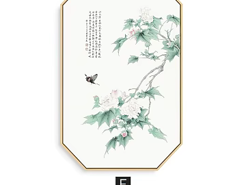 flower-and-bird painting 3d model