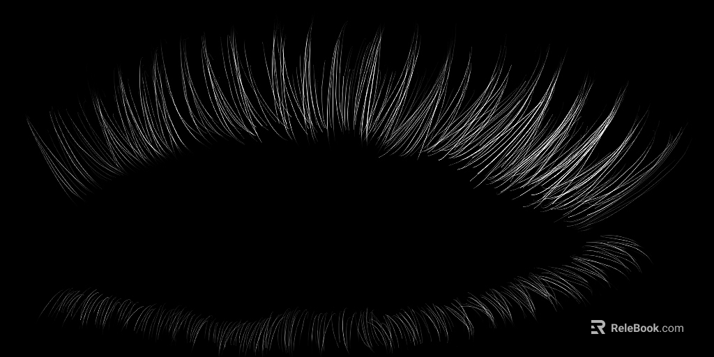 Black and White Eyelash Eye Organ Map texture