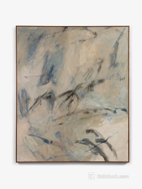 Grey Blues Abstract Decorative Painting Living Room Hanging Painting texture